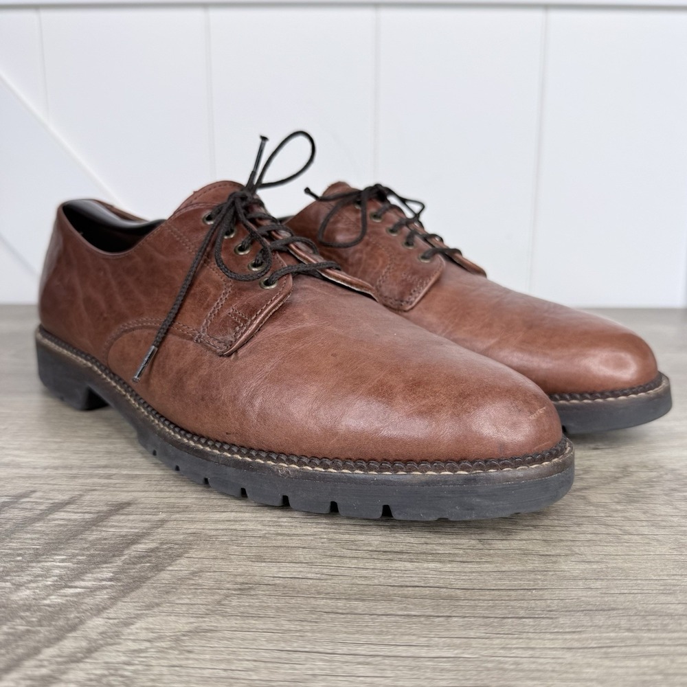HS‎ Trask Brown Bison Leather Oxford Shoes Made In USA Mens Size 11 M